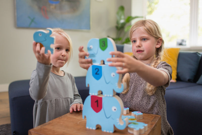 Stapelolifanten Lichtblauw 17,5 x 13,5 x 3 cm 8 stuks