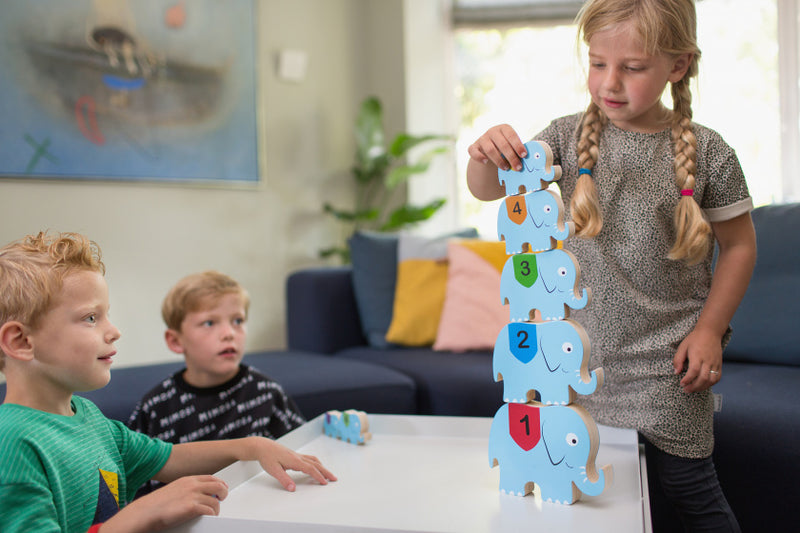 Stapelolifanten Lichtblauw 17,5 x 13,5 x 3 cm 8 stuks