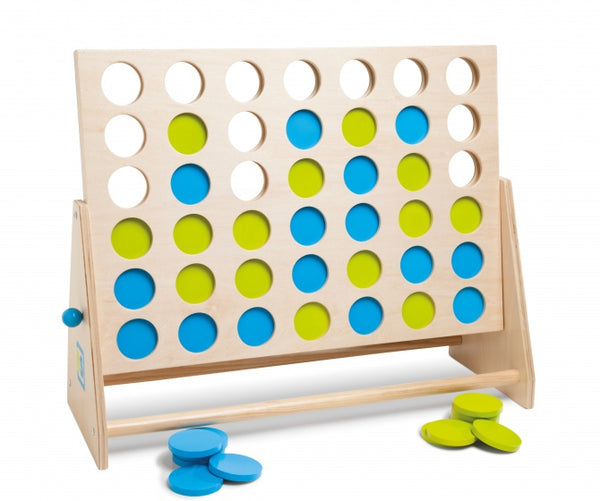 BS Toys Mega Houten Vier Bij Elkaar Spel, 43dlg