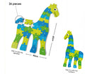 vloerpuzzel Giraffe junior 60 cm groen 26-delig