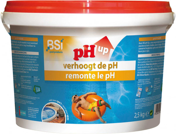 zwembadreinigingsmiddel pH up 2,5 kg blauw/rood