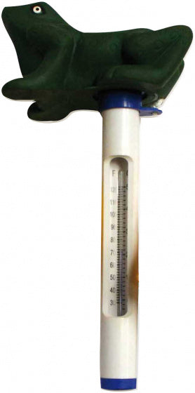 zwembadthermometer kikker junior 25 cm wit/groen