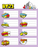 etiketten zelfklevend 4 x 8 cm papier lila/blauw 16 stuks