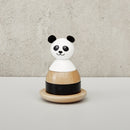 stapeltoren Panda 15 cm 5-delig wit/zwart
