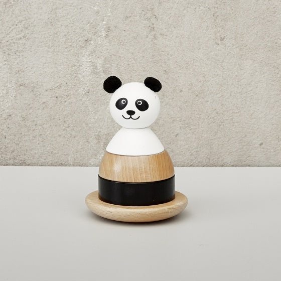 stapeltoren Panda 15 cm 5-delig wit/zwart