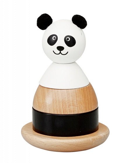 stapeltoren Panda 15 cm 5-delig wit/zwart