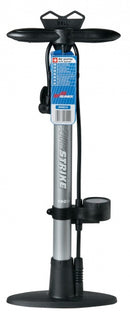 fietspomp met manometer staal 58 cm zilver/zwart