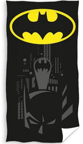 strandlaken Batman junior 70 x 140 cm katoen zwart/geel