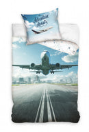 dekbedovertrek Adventure 140 x 200 cm katoen blauw