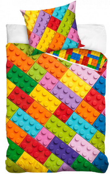 dekbedovertrek Blocks 140 x 200 cm/70 x 90 cm katoen