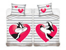 dekbedovertrek Looney Tunes grijs/roze 140 x 200 cm