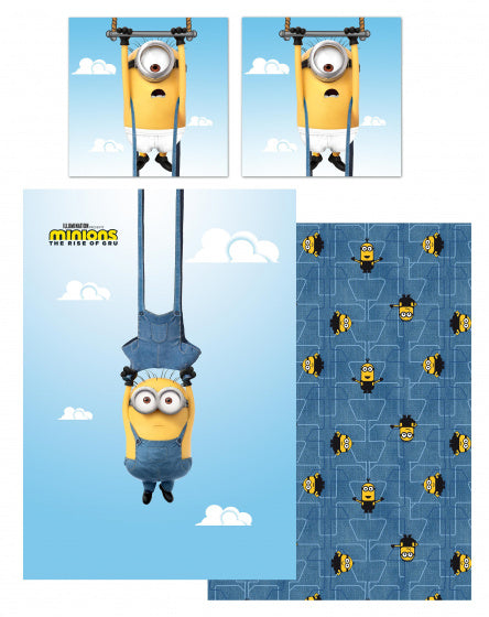 dekbedovertrek Minions junior 140 x 200 cm katoen blauw