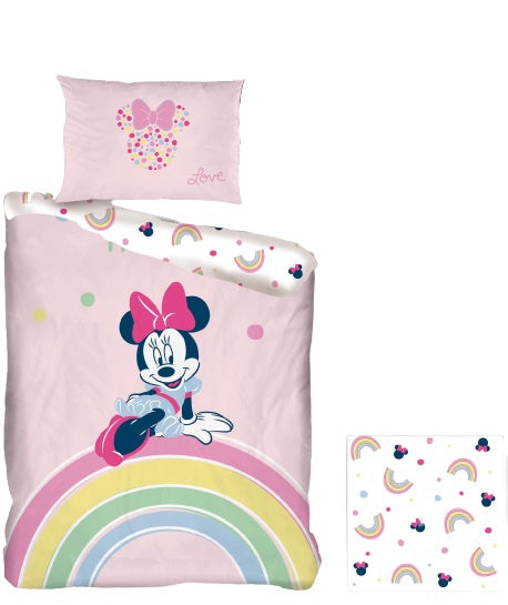 dekbedovertrek Minnie Mouse 140 x 200 cm roze