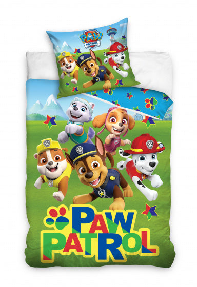 dekbedovertrek Paw Patrol 140 x 200 cm/65 cm groen