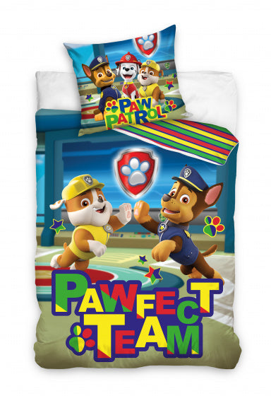 dekbedovertrek Paw Patrol 140 x 200 cm/90 cm blauw