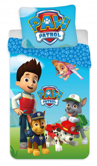 dekbedovertrek Paw Patrol 140 x 200 cm katoen blauw