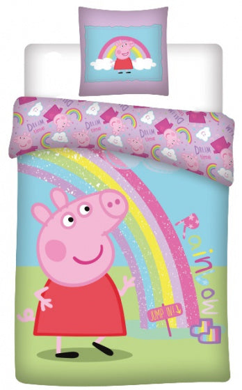 dekbedovertrek Peppa Pig 140 x 200 cm katoen paars