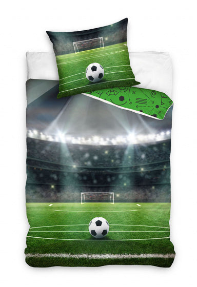 dekbedovertrek voetbal 140 x 200 cm katoen groen