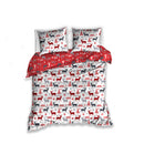 dekbedovertrek X-Mas 220 x 200 cm katoen rood/wit