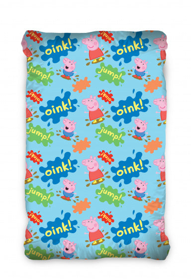 hoeslaken Peppa Pig 90 x 200 cm katoen blauw