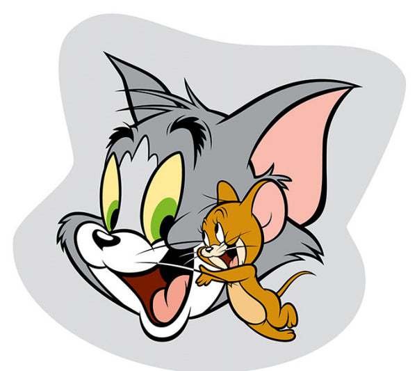 kussen Tom & Jerry 40 cm polyester grijs/bruin