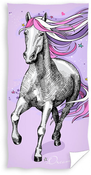 strandlaken Horse 70 x 140 cm katoen paars/wit