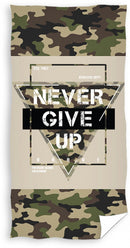 strandlaken Never Give Up 70 x 140 cm katoen groen