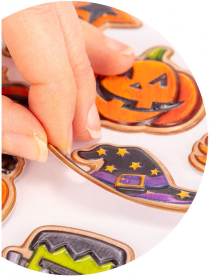 stickervel Happy Halloween 3D papier 12-delig