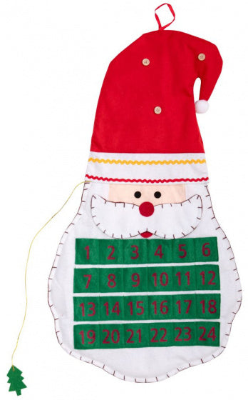 adventskalender kerstman junior 70 cm vilt rood/wit