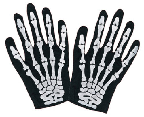 horrorhandschoenen junior polyester zwart/wit