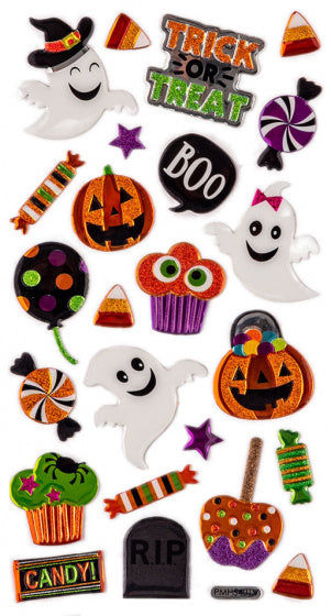 stickervel Halloween metallic junior 24-delig