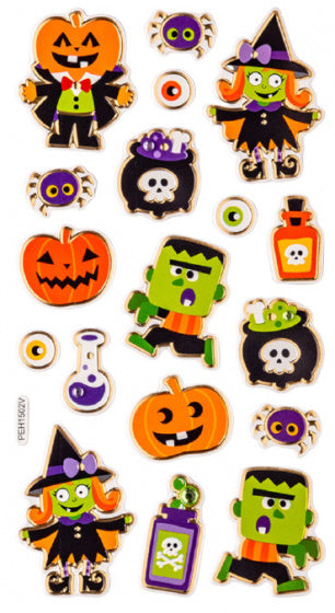 stickervel Halloween metallic junior 18-delig