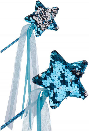 tovtoverstafje Elfje meisjes pailletten blauw/zilver