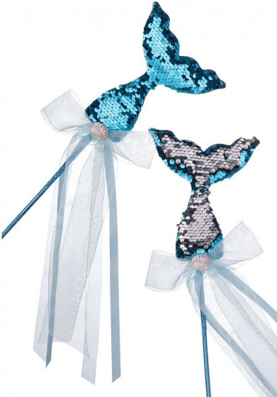 toverstafje zeemeermin meisjes 40 cm blauw/zilver