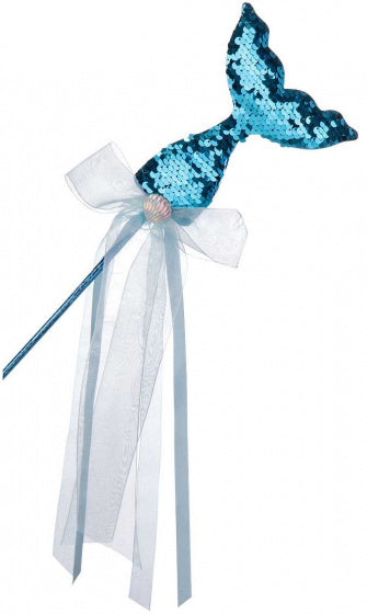 toverstafje zeemeermin meisjes 40 cm blauw/zilver