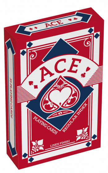 speelkaarten Ace Bridge 9 x 6,5 cm karton rood (FR)