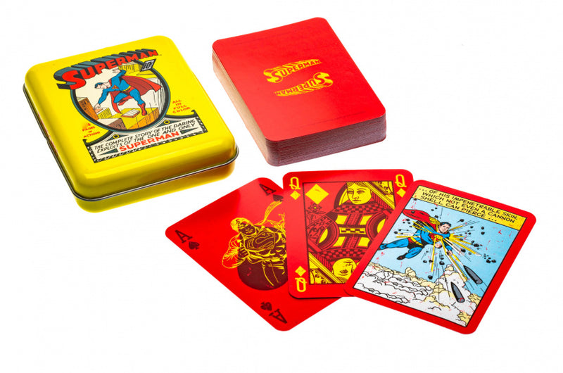 speelkaarten Superman aluminium/karton geel/rood