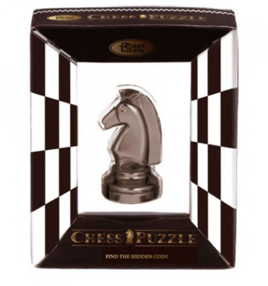 schaakpuzzel Chess Knight 7,6 cm staal zwart