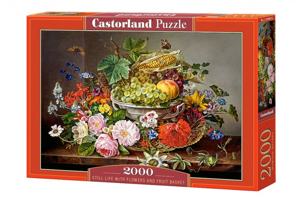 legpuzzel stilleven met bloemen/fruitmand 2000 stukjes