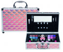 make-up koffer meisjes aluminium roze 42-delig