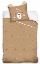 dekbedovertrek beer junior 140 x 200 cm katoen bruin