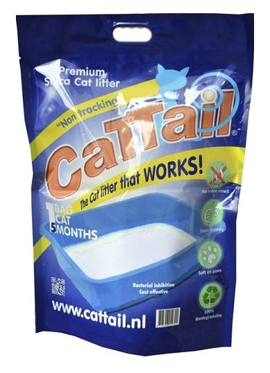 Cattail Trackless Silica Kattenbakvulling 16 LTR 7,5 KG