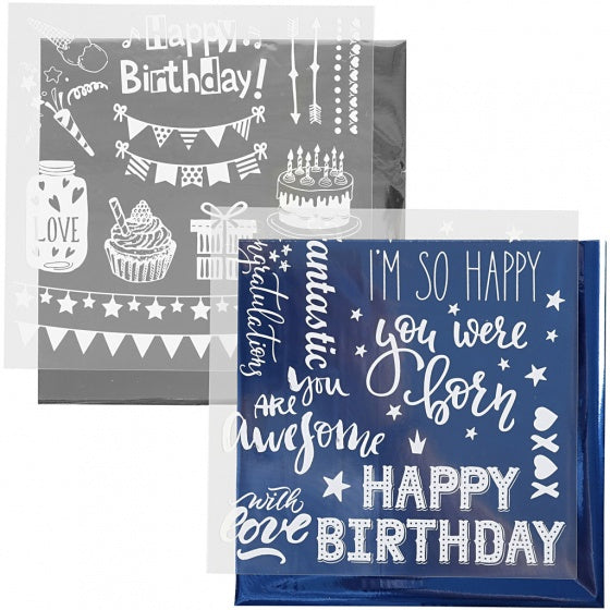 decoratiefolie en transfervel blauw/zilver 15x15 cm