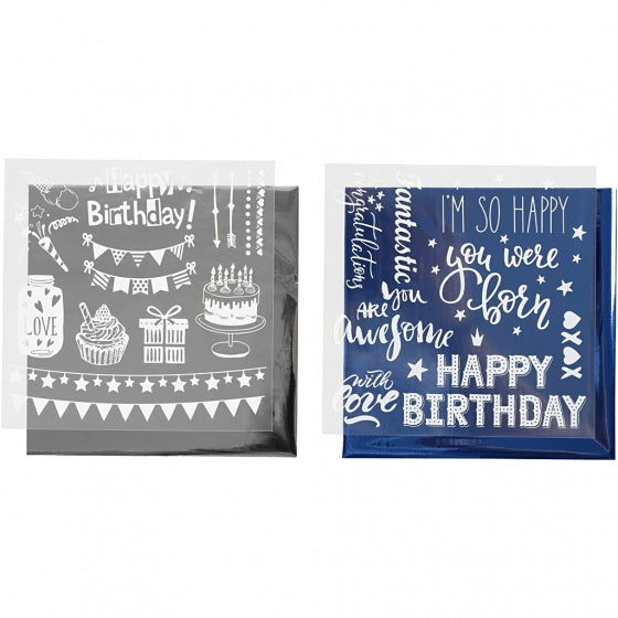 decoratiefolie en transfervel blauw/zilver 15x15 cm