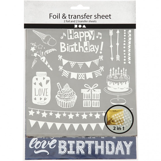 decoratiefolie en transfervel blauw/zilver 15x15 cm
