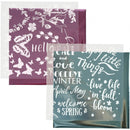 decoratiefolie en transfervel lichtblauw/roze voorjaar 15x15 cm