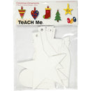 knutselset kerstornamenten 15,5-20,5 cm karton wit 15 stuks