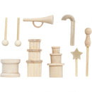 Kleine Houten Accessoires voor Decoratie Set, 13dlg.