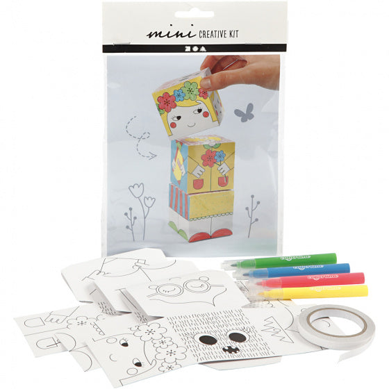 mini-knutselset Prinsessen junior karton wit 3-delig