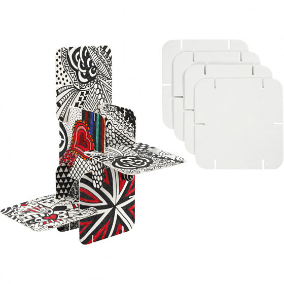 puzzelkaartjes 9,3 x 9,3 cm karton wit 20 stuks